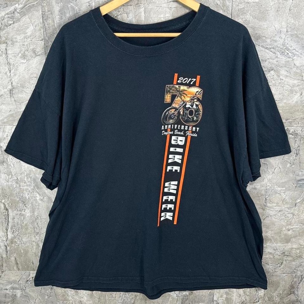 2017 Anniversary Bike Week black‎ cotton t-shirt vintage Men's XL